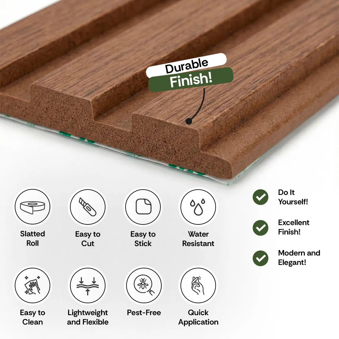 Peel & Stick Slat Wall Panel Rolls Kit