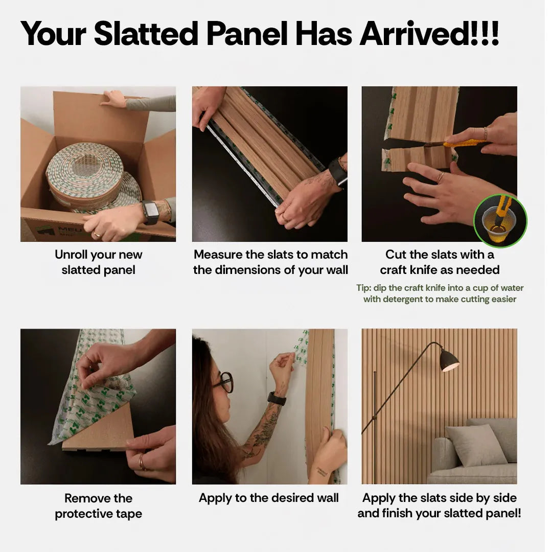 Peel & Stick Slat Wall Panel Rolls Kit